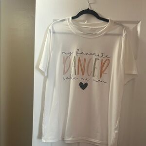 White Graphic Tee with Heart Design